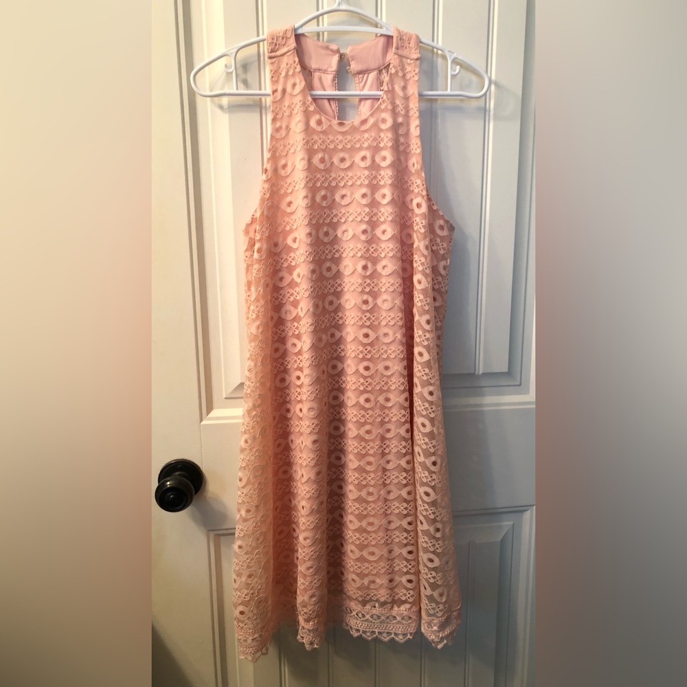 Alya Soft Blush Lace Dress